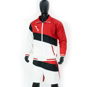 Ensemble court unisexe personnalisé 100% polyester coupe-vent, ensemble coupe-vent uni, écologique, respirant, streetwear, logo personnalisé - Product Image 1