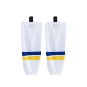 Chaussettes de hockey sur glace professionnelles pour adultes, rayées, en coton et élasthanne, respirantes, écologiques, à séchage rapide, absorbant la transpiration, avec revers. - Product Image 1