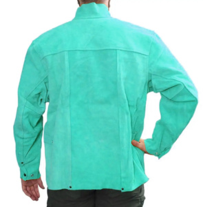 เสื้อแจ็คเก็ตหนังวัวแท้คุณภาพพรีเมียมสำหรับงานเชื่อม งานอุตสาหกรรม ชุดป้องกันความปลอดภัยสำหรับช่างเชื่อม มีกระเป๋า - Product Image 2