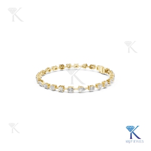 Mixed Shape Diamond Tennis Bracelet Pear Emerald Oval Heart Cut 14K 18K <b>Solid</b> <b>Gold</b> Fine Women Luxury Jewelry Manufacturer - Product Image 6