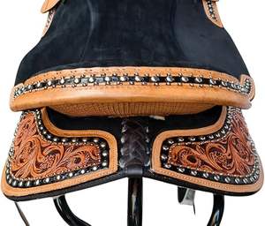 Silla de Montar de Cuero de Alta Calidad para Principiantes en Doma y Senderismo - Silla de Senderismo Transpirable, Cómoda y Duradera con Estribos y Almohadilla para Rancho - Product Image 5