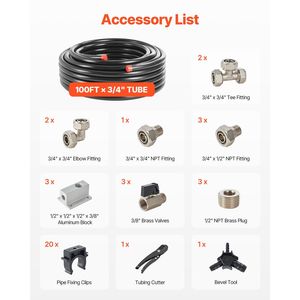 Kit Tubazioni Aria Compressa 30m x 19mm in HDPE e Alluminio, Sistema di Tubazioni Pneumatiche Anti-Perdita e Resistenti alla Pressione - Product Image 2