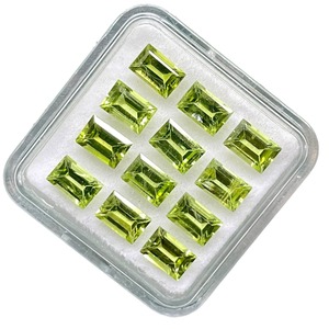 Peridoto Natural, Corte Baguette de 6x4mm, Piedra Verde, Gemas Sueltas, Peridoto Sin Tratar, Lote de Gemas al Por Mayor para Joyería - Product Image 1