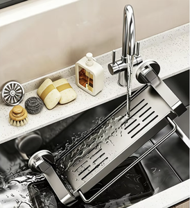 Suction Cup Kitchen Storage Rack Sink Drain Organizer No Drill <b>Wall</b> <b>Mounted</b> Spice <b>Shelf</b> Bathroom Storage Holder Space Saving - Product Image 4