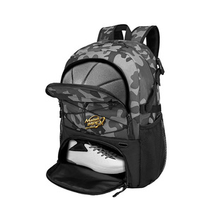 Large Capacity Camouflage Basketball Backpack With <b>Shoe</b> Compartment And Ball <b>Holder</b> For Outdoor Sports Training Gym Bag - Product Image 2