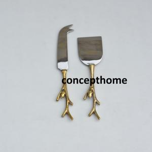 Ensemble de couteaux à fromage en acier inoxydable avec manches design branche de saule, écologiques, compatibles lave-vaisselle, outils de service pour la maison et la cuisine - Product Image 2
