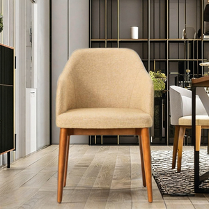 Modern Dining Chair Soft Fabric <b>Backrest</b> with Solid Mango wood for Kitchen Weddings Hotels Banquets Antique Design - Product Image 6