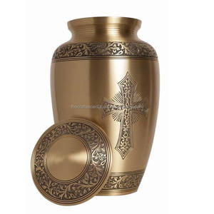 Urne funéraire en aluminium personnalisable de style américain, couleur blanc nacré, la plus vendue, pour adultes, pour cendres, urne commémorative pour restes humains, 10 pouces - Product Image 1