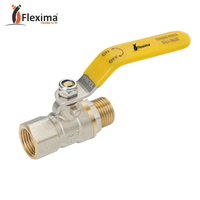 Robinet à bille manuel en laiton robuste 1/2'' 3/4'' avec poignée papillon, filetage BSP extérieur/intérieur F x F