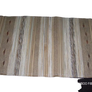 Natural Fiber Handwoven Table <b>Mat</b> Banana Jute & Bamboo Blend Design Retro Style 12"Hx18"L Reusable - Product Image 1
