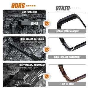 Serie Genesis OMU 2018-2024 Jeep Wrangler JL 2020-2024 Jeep Wrangler Protezione Antipioggia Telaio in Alluminio Specchietto Retrovisore Compatibile con Jeep - Product Image 5