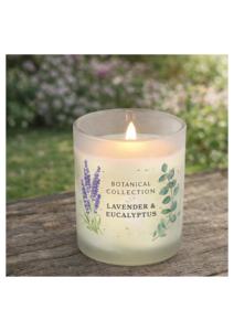 Botanical Collection Lavender Eucalyptus Scented Soy Wax Candle Cylinder Glass Jar Eco-Friendly Luxury for Christmas Diwali - Product Image 2