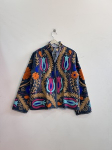 Veste en coton brodée style bohème, respirante, style vintage, veste streetwear, style bohème - Product Image 1