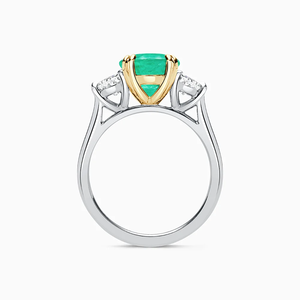 3.32 CT Sterling Silver (925) Moissanite Half <b>Moon</b> Diamond Three <b>Stones</b> Engagement <b>Ring</b> Prong Setting Luxury Classic Elegant - Product Image 2