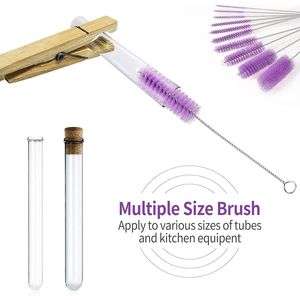 Set di spazzole per la pulizia delle bottiglie con tubo in nylon da 8 pollici, con gancio per bottiglie e tazze a collo stretto, set da 10 pezzi - Product Image 4