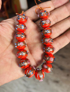 Perles de verre rondes de 14 mm, perles de verre soufflé pour la décoration, bijoux et artisanat DIY, perles vénitiennes pour gâteaux de mariage - Product Image 3