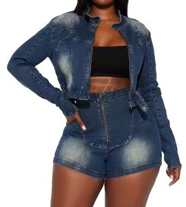 เสื้อและกางเกงผ้ายีนส์มีสไตล์สำหรับผู้หญิงชุดลายทางกางเกงยีนส์2026 - Product Image 4