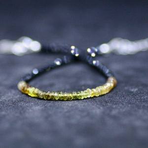 Bracelet en spinelle noire naturelle scintillante et tourmaline verte, fait main en argent sterling 925, bijou pierre de naissance d'octobre - Product Image 4