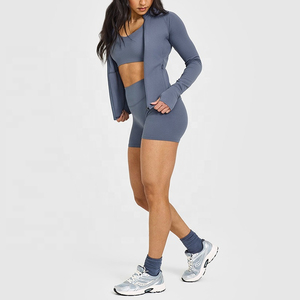 Custom LOGO Women's Breathable Lightweight Plus Size Skinny Fit <b>Workout</b> <b>Jacket</b> with Front Zip up Long Sleeve Yoga Running Top - Product Image 5