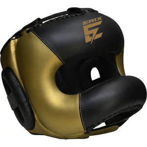 Protector de Cabeza Profesional de Cuero para Boxeo con Barra de Protección Nasal, Protector Facial Completo para Sparring con Cierre de Velcro - Product Image 1