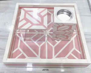 Ensemble de brûleur d'encens en bois de santal étoilé de luxe, encens traditionnel arabe, cadeau religieux du Ramadan, boîte cadeau - Product Image 1