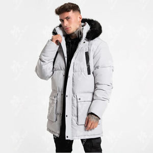 Veste d'hiver longue à capuche personnalisée pour homme, en polyester noir, avec rembourrage en coton, respirante, vente en gros 2026 - Product Image 1