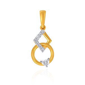 Pendentif en or jaune avec diamants ronds brillants de laboratoire, design classique, bijoux à porter au quotidien - Product Image 1