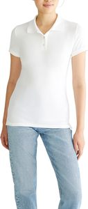 Camiseta Polo de Punto de Manga Corta Rosa Claro para Mujer, Fabricada Bajo Demanda, Color Sólido, Largo Regular, ODM - Product Image 6