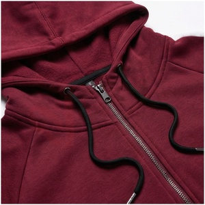 Ensemble de survêtement bordeaux pour homme, manches longues, capuche, fermeture éclair sur le devant, couleur unie, respirant, coupe décontractée, vêtements d'automne - Product Image 4