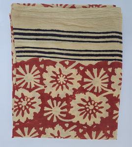 Paréo de plage en coton fait main à imprimé floral rouge, style bohème, couverture de maillot de bain, écharpe indienne imprimée à la main, idéal pour les vacances. - Product Image 2