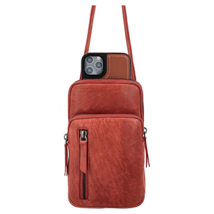 Sac bandoulière en cuir rouge pour femme avec fermeture éclair à pompon, mini sac messager classique pour usage quotidien - Product Image 5
