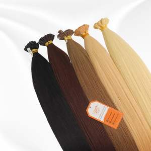 Vente en gros d'extensions de cheveux humains à double tirage, cuticule crue russe, Remy, kératine, micro liens plats, pointe plate 100% pour salon - Product Image 1