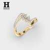 14K Gold Bypass Diamond <b>Ring</b> - Elegant Cluster <b>Statement</b> Band - Lab Grown/Natural Diamond Jewelry - Product Image 3