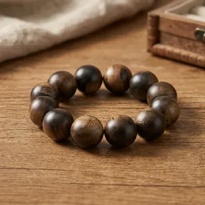 Gaharu Aneka Jaya Handmade <b>Oud</b> Merauke Agarwood Bracelet 20mm Premium Grade Natural Gaharu Beads Luxury Gift Unisex <b>Men</b> Jewelry - Product Image 2