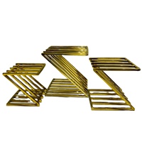 Ensemble de 3 supports décoratifs en métal doré style Z pour buffet, mariage, Ramadan, Diwali, présentoir de style moderne du milieu du siècle