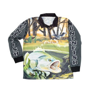 Polo de pêche à manches longues UPF50 + chemise de protection solaire à séchage rapide avec impression par sublimation de logo personnalisé - Product Image 3