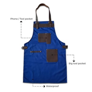 Tablier de barman professionnel en toile durable avec logo personnalisé imprimé, broderie, sangle en cuir et attache de taille réglable - Product Image 5