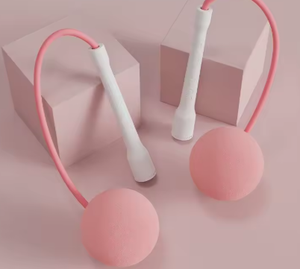 Corde à sauter rose en PU avec poignées blanches, longueur 2,5 m, corde à sauter simple portable pour l'exercice à domicile, équipement de fitness unisexe - Product Image 6