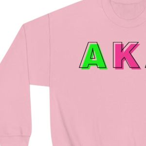 Pink Letter Graphic Crewneck Sweatshirt <b>Green</b> Outline Design Cotton Fleece Pullover Long Sleeve Casual Fashion Streetwear Women - Product Image 3