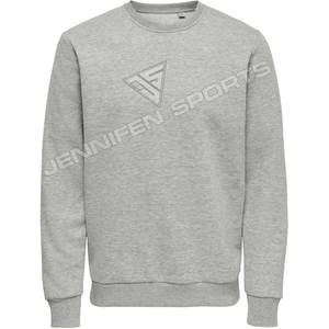 Pull sportif texturé à col rond et manches longues pour homme, coupe ample, 100 % coton molletonné, imprimé numériquement, design personnalisé OEM - Product Image 1