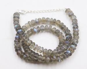 Minimalist Women's Natural Labradorite Beads Necklace 6.5mm Smooth Rondelle Fire Labradorite <b>Stone</b> Chic and Elegant - Product Image 5