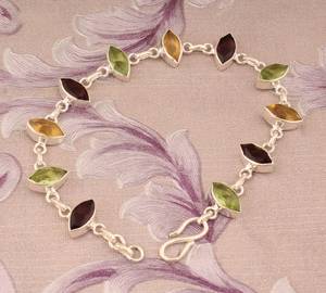 Pulsera de Piedras Preciosas de Cuarzo Multicolor, Joyería Hecha a Mano en Plata de Ley 925, Pulsera de Cristal Natural, Regalo de Moda para Mujer - Product Image 6