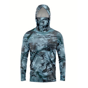 Sudadera con Capucha de Manga Larga con Camuflaje para Hombre, Protección Solar UPF 50, Camisa de Pesca Anti-UV, Top de Poliéster Estampado, Ropa de Exterior para Adultos - Product Image 1