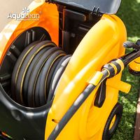 Enrouleur de tuyau compact en plastique, mobile, avec guide, 30 m, pour l'arrosage des pelouses et des jardins