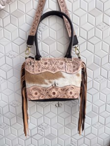 Hand Tooled Carving Leather Fringe Handbag Beautiful Designer Cowhide Gypsy <b>Boho</b> Vintage Handmade Tote <b>Bag</b> Stylish <b>Bags</b> - Product Image 4