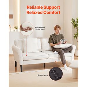 Divano a Due Posti da 69 Pollici per Soggiorno in Morbido Velluto con Molle Sinuose e Cuscini Confortevoli - Product Image 4