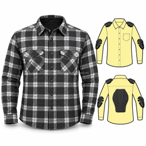 Motorbike <b>Flannel</b> Shirt With Kevlar Lining Featuring Durable Stitching Soft <b>Flannel</b> Fabric & Comfortable Construction For Riders - Product Image 1