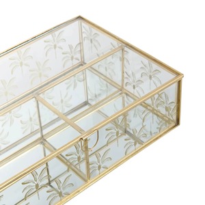 กล่องโชว์เครื่องประดับวินเทจ กล่องแก้วขอบโลหะ ทำด้วยมือ กล่องเก็บเครื่องประดับทรงสี่เหลี่ยมผืนผ้า - Product Image 4