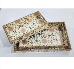 Bandeja de Servir de Madera de Estilo Premium, Ecológica, Portátil, Acabado Pulido Sólido, Esmalte de Alta Calidad, Decorativa, para Catering y Hogar - Product Image 3