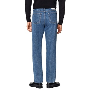 Dernière Mode Jean en Denim pour Homme Hiver Style Anglais Coupe Crayon Taille Mi-Haute Délavé Classique Vente en Gros OEM Meilleures Ventes - Product Image 3
